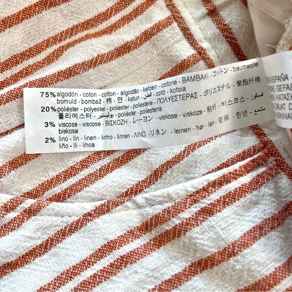 Zara TRF Collection Striped Wide Leg Trousers Medium NWOT